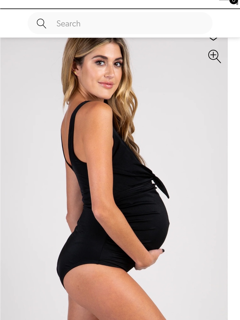 Pink Blush Maternity Black Swimsuit-Med